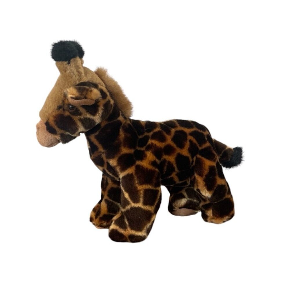 AURORA WORLD STUFFED GIRAFFE PLUSH 9" DARK CHOCOLATE BROWN & GOLDEN TAN So Soft